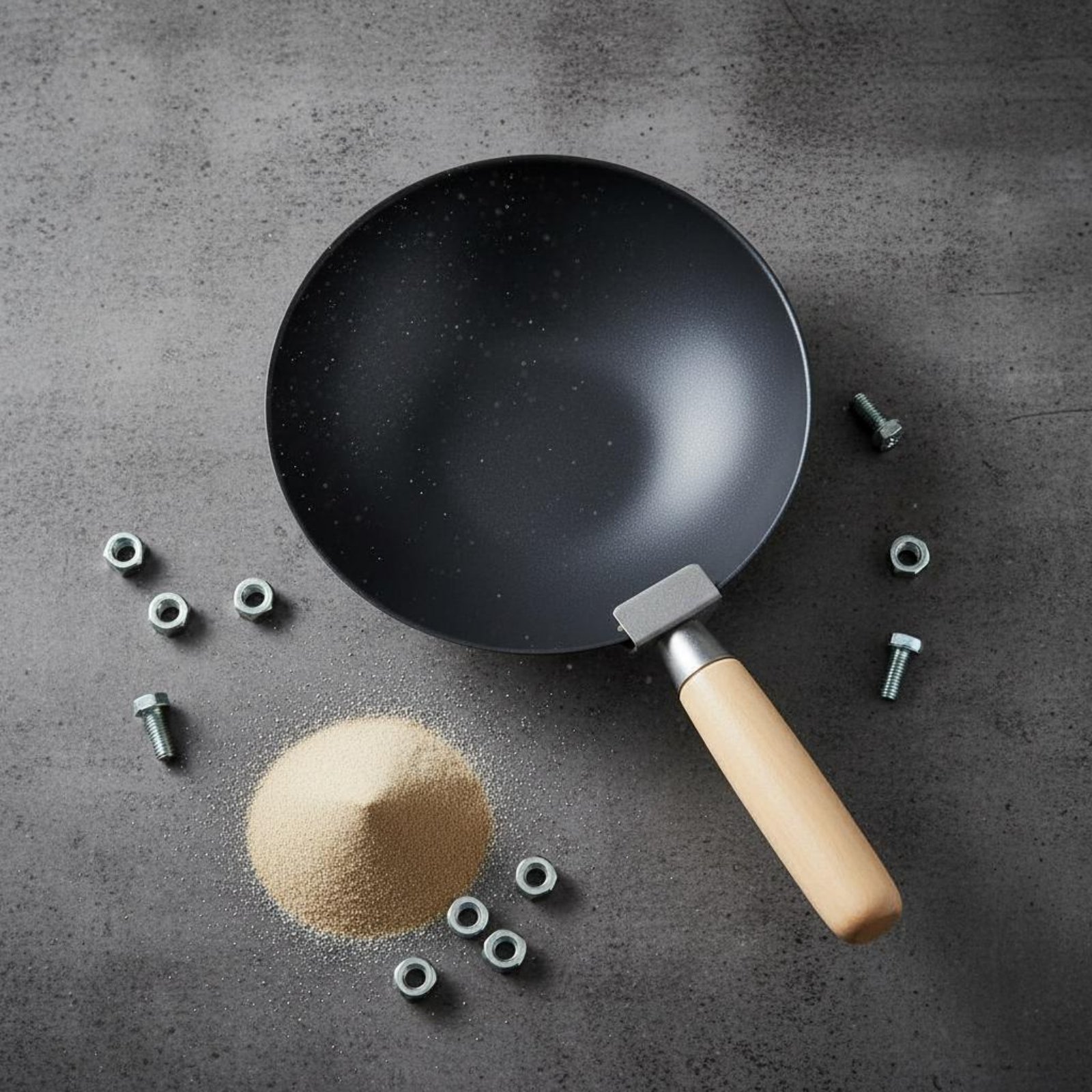 Wok Carbon Steel - مغرفة خلط الأسمنت المقاومة للتآكل، مغرفة