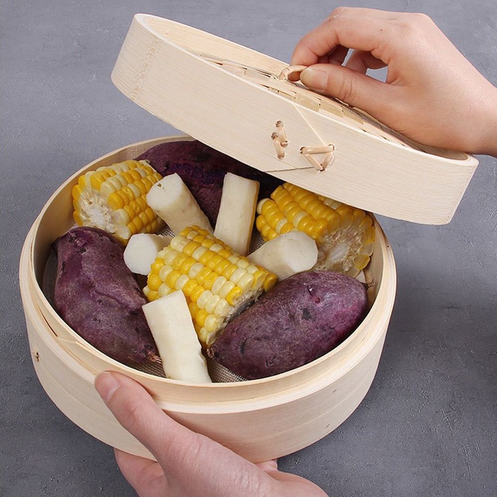 سلة بخار صينية من الخيزران مع  - مراجعة Steamer Bamboo Set وسعره